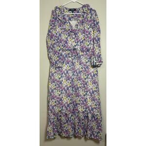 Modcloth Ruffling For Flowers Size 4 Lined Midi Dress BNWT